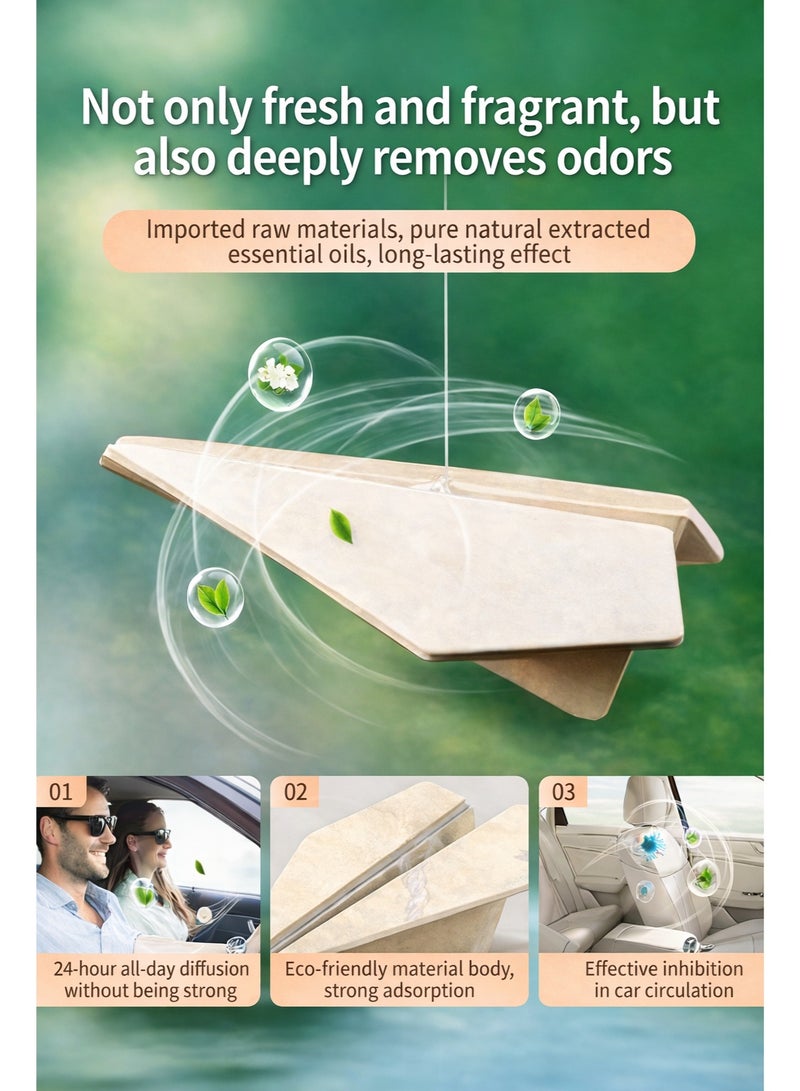 معطر جو للسيارة على شكل طائرة ورقية - بطاقة معطرة للمرآة الخلفية، مصنوعة من ورق خفيف الوزن عالي الجودة، برائحة منعشة لتجديد هواء مقصورة السيارة. - Image 3