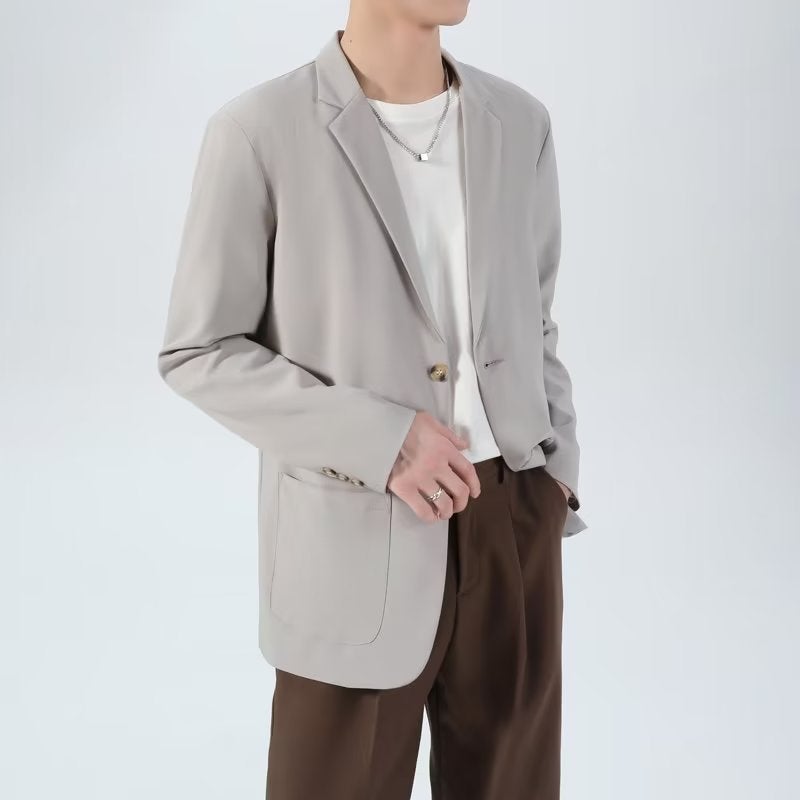 Versatile Business Casual Mens Suit Light gray  - Image 1