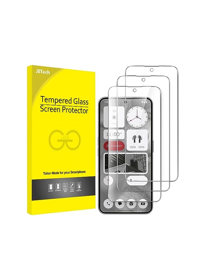 جي تيك واقي شاشة JETech لهاتف Nothing Phone 2 مقاس 6.7 بوصة، طبقة من الزجاج المقوى 9H، مضاد للخدش، شفاف عالي الدقة، 3 عبوات - Image 1