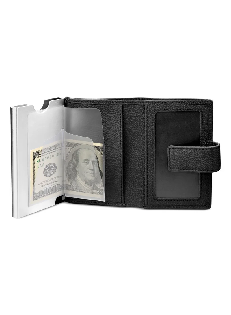 POLICE Police Boumous Leather & Alloy Men's Card Case, RFID Safe - PELGD2206905