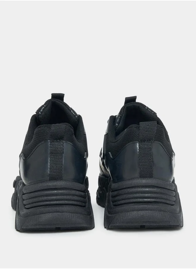 Styli Leather Look Design Chunky Sneakers