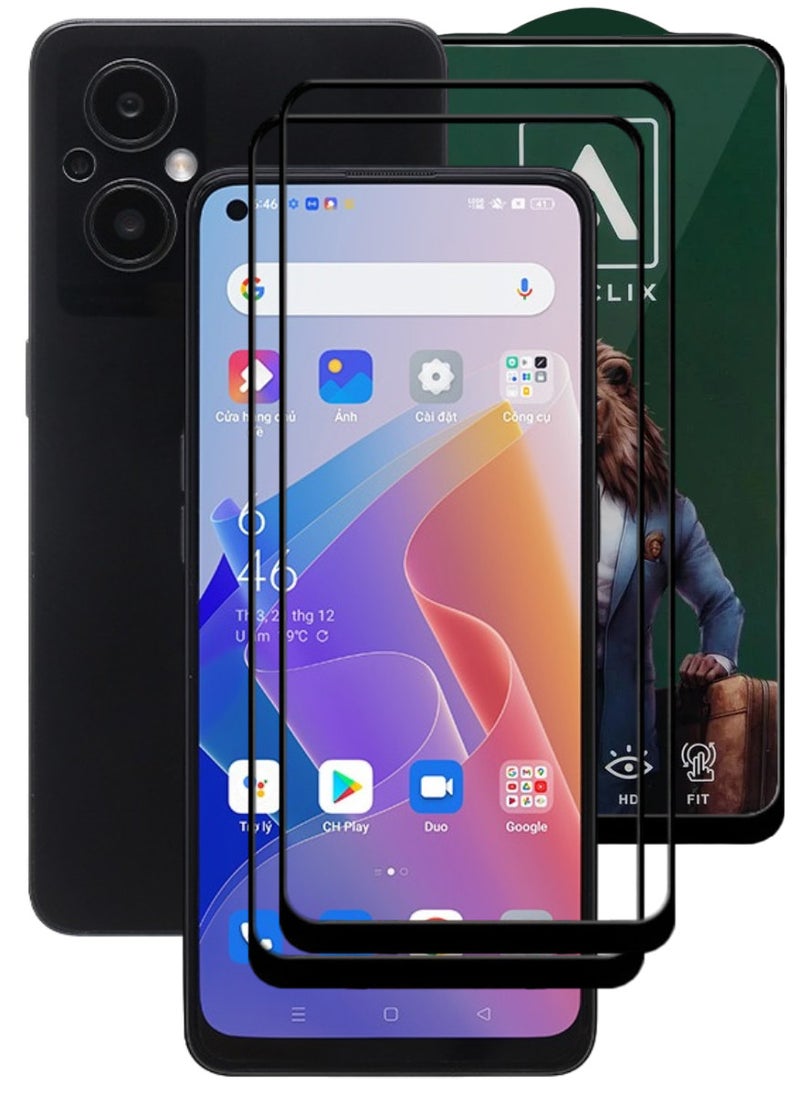 ACLIX 2 Pieces Antistatic ESD Dustproof Premium Quality High Definition Tempered Glass Screen Protector Designed For Oppo Reno7 Z 5G - Image 1