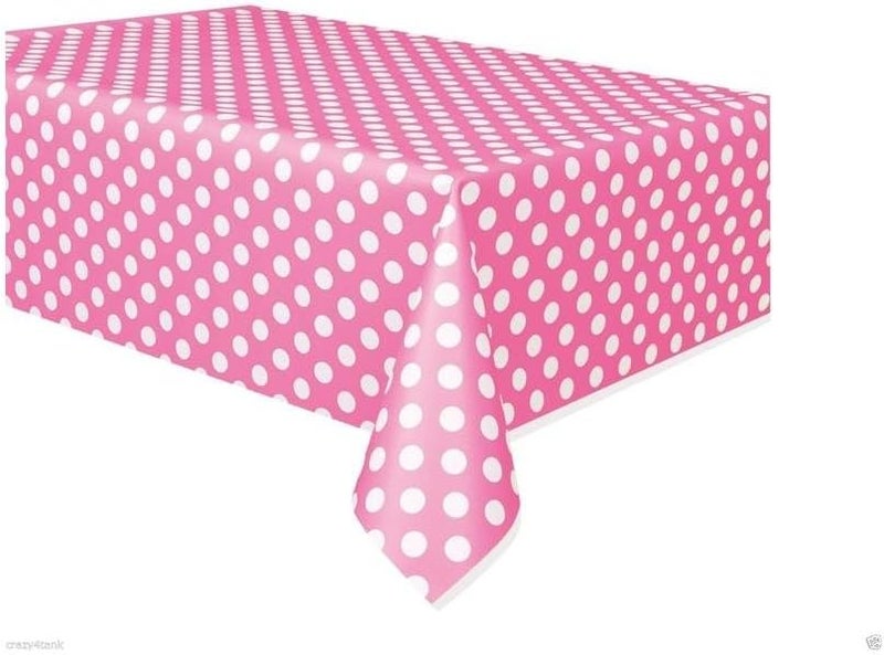 Unique Hot Pink Dots Rectangular Plastic Table Cover 54 x 108 1 Count  Elegant Design  Premium Quality Ideal For Parties Events  Everyday Use