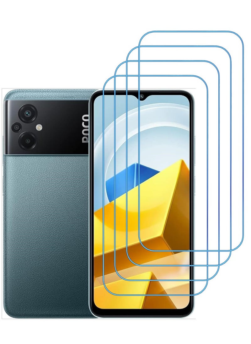 ACLIX 4 Pieces Antistatic ESD Dustproof Premium Quality High Definition Clear Tempered Glass Screen Protector Designed For Xiaomi Poco M5 - Image 1