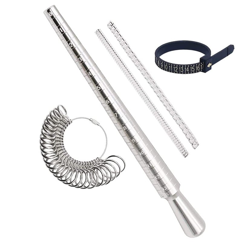 Ring Sizer Measuring Tool Ring Mandrel Measurer Finger Sizer Ring Size Gauge Measurement Tool Rings Sizing US 113 with Half Size