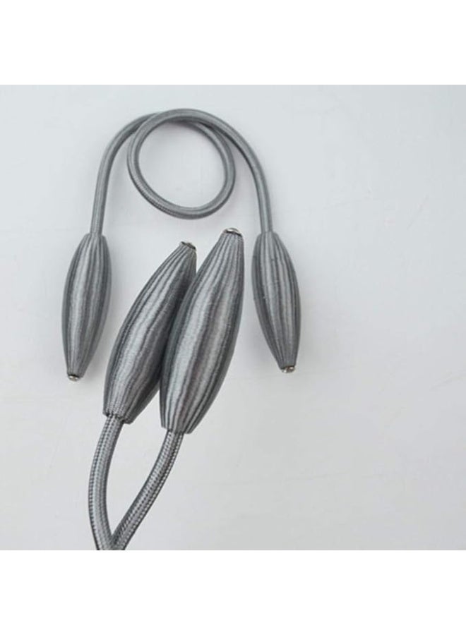 Decorative Metal Curtain Tiebacks, Silver Holdback Clips for Window Drapery, Valance Holder - Image 5