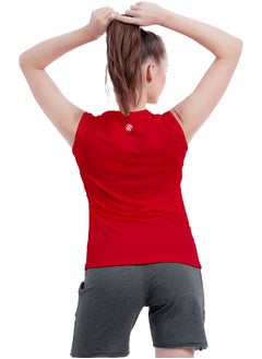 Selecta Now Ladies Sleeveless Cotton Red T-Shirt Breathable Tank Top Soft Stretchable Women’s T Shirt Ideal for Hot Climate  - Image 2