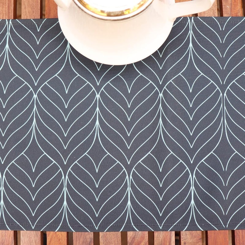 Zeba World Polycanvas Geometric Leaf Motif Print Table Runner for 4 Seater / 6 Seater | 30 cms x 210 cms; 12 inches x 84 inches | Dining Table Runner, Living Room Decor - Image 3