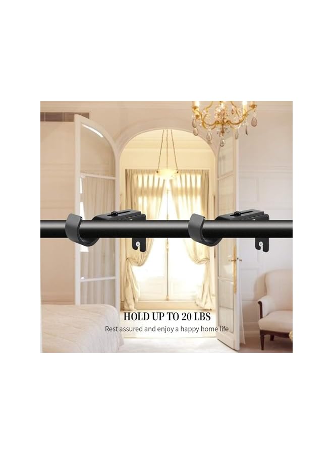 erorex Curtain Rod Bracket, 3 Pack Curtain Rod Brackets, General Adjustable Heavy Duty Drapery Rod Holders, Hardware Window Curtain Rod Support Hanger for 1 Inch Rod with Installation Screws (Black)  - Image 5