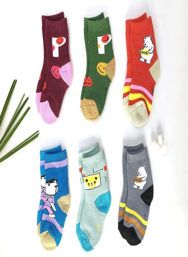TENDSY Kids Winter Ankle Length Socks for Boys & Girls | Warm Cotton Socks (Pack of 6, 6-24 Months) | Multicolor - Image 2