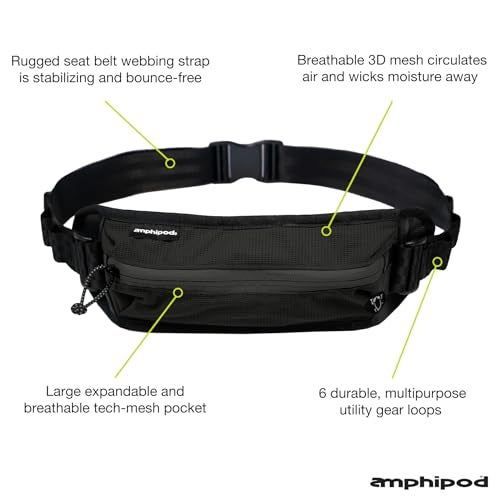 Amphipod FKT Minimalist Trail Belt Lightweight Breathable Trail Road Running Waist Pack Storage Belt for Men Women BlackOnyx - Image 3