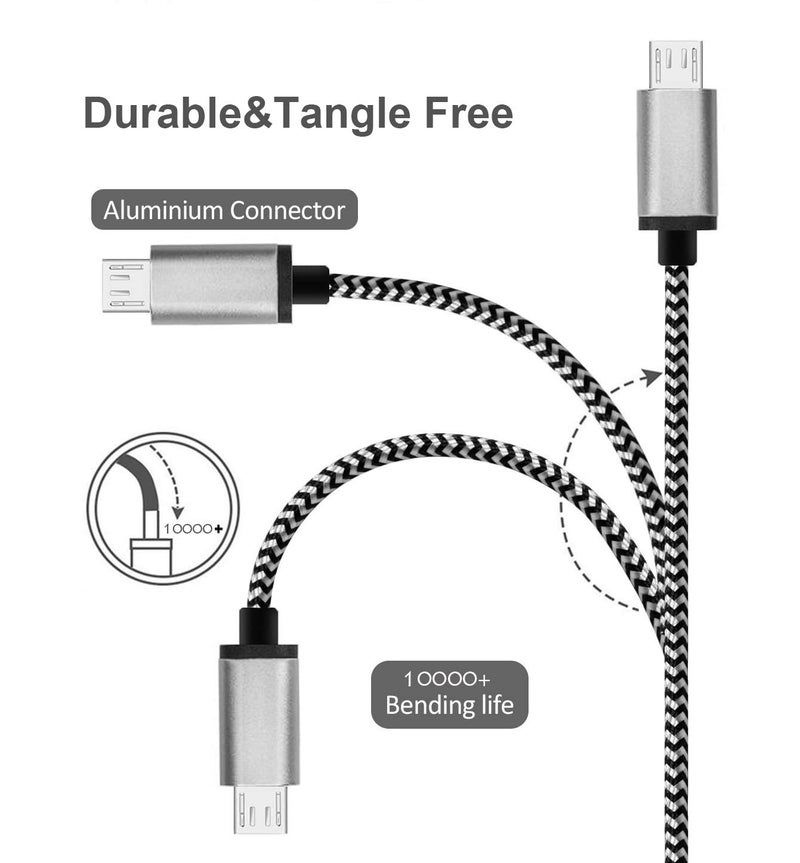 RoFI Micro USB Cable 15ft with 3A Fast Charging, Extra Long and Extremely Durable Nylon Braided Charger Cord for Galaxy S7/S6/J8/J7 Note 5,Kindle,LG,PS4,Camera,Xbox One and More (Black) - Image 2