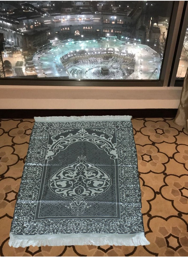 ISHWAZ Islamic Prayer Mat Set, High Quality Rug And Decorative Rosary With Beautifull Pouch, Ideal for Home, Travelling, At Office, At Work, For Ramadan, Eid Etc, Best Gift Idea Prayer Carpet Tasbih And Bag  - Image 4