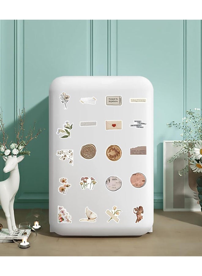 ١٢٠ قطعة من الملصقات العتيقة المتنوعة، ملصقات جمالية مقاومة للماء لسجل القصاصات، مناسبة للمخطط اليومي، ومستلزمات تدوين الملاحظات لأعمال الورق اليدوية - Image 5