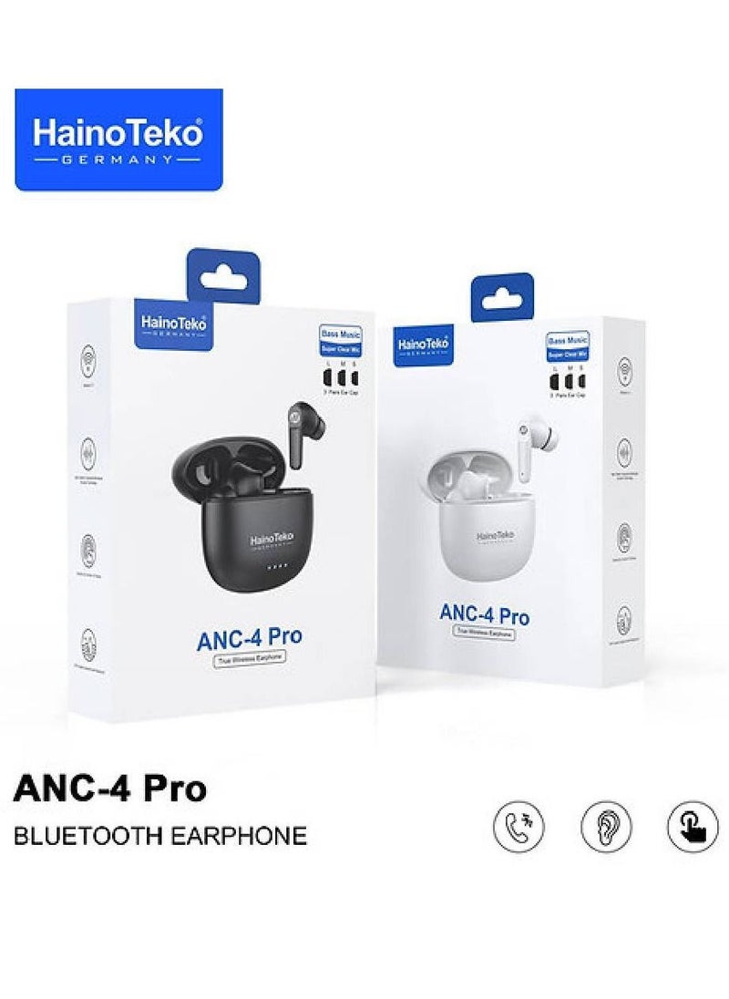 Haino Teko - Germany ANC-4 Pro Wireless Bluetooth Earphone Black - Image 1