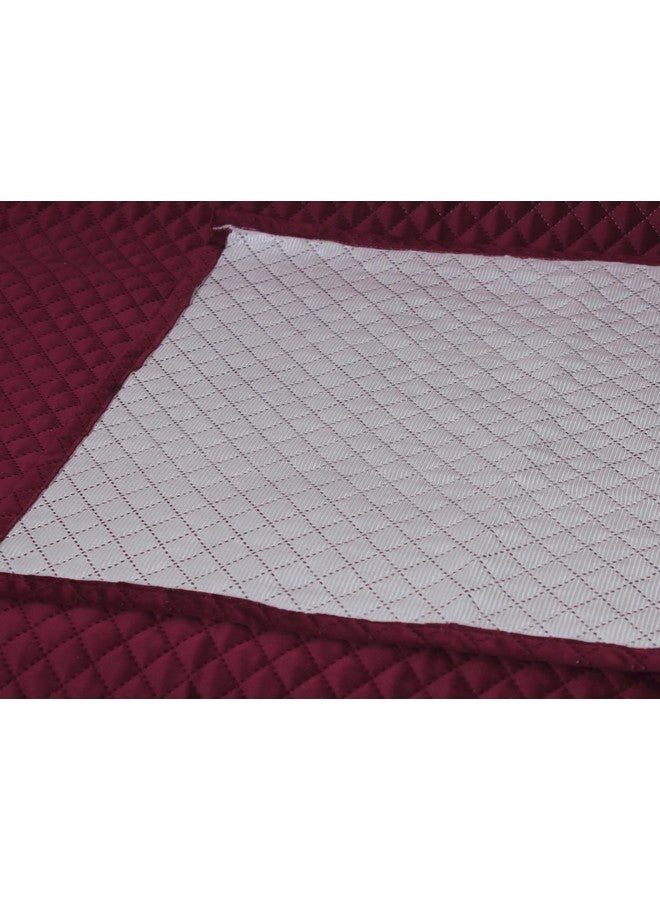 Nendle Plain Solid Quilted Universal Velvet Anti-Skid Protetcor Sofa Covers L Shape 7 Seater of Type 3+2+2 with Armrest Cover Attached (Maroon, Pack of 3) - Image 5