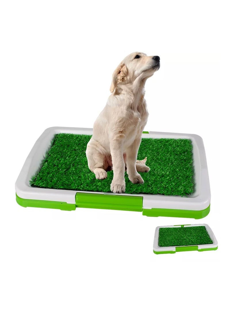 Dog Litter Box Pad Potty Training Synthetic Grass Mesh Tray 3 Layer Pet Toilet for Dogs Indoor Outdoor Use - Image 1