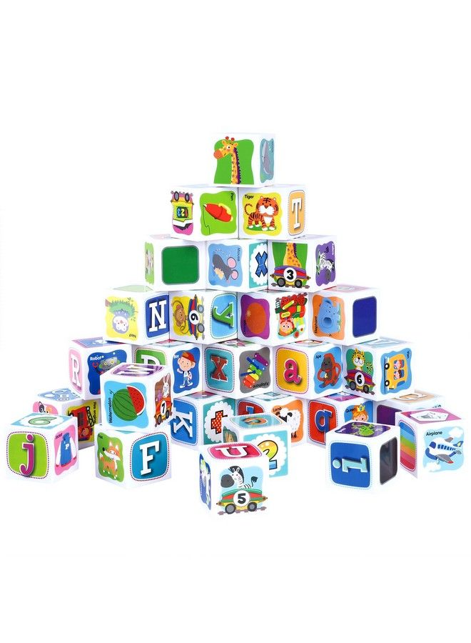 PLAY Abc Building Blocks For Toddlers 1 3 28Pcs Plastic Baby Alphabet Letters Number Stacking Blocks Preschool Learning Educational Montessori Sensory Toys Gifts For Kids Girls Boys - Image 1