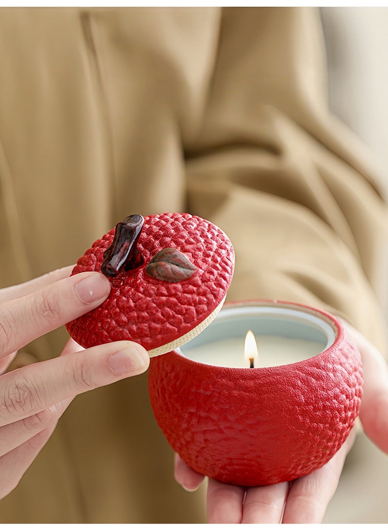 Handmade Lychee Scented Candle - Smokeless Aromatherapy Candle with Sweet Lychee Fragrance | Long-lasting Scent | Luxury Home Decor | Perfect Gift for Bedroom​ - Image 4