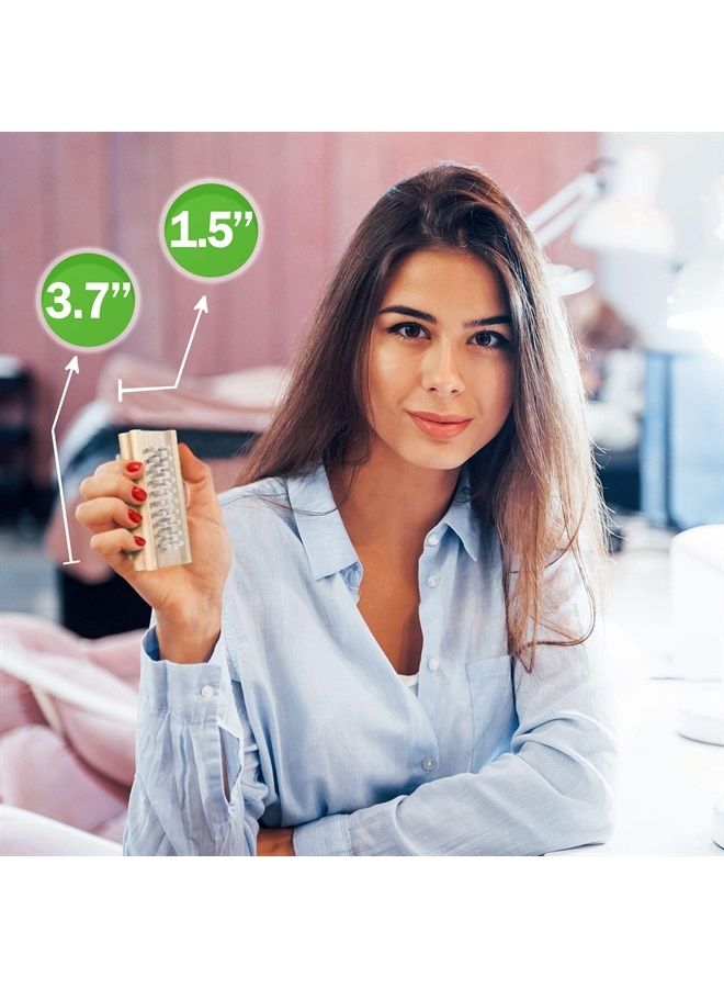 Konex Non-Slip Wooden Two-sided Hand and Nail Brush. Fingernail Brush for Nail Cleaning and Scrubbing. Heavy duty Stiff Nail Brush for Travel. Mechanic hand scrub brush with molded grip. - Image 3