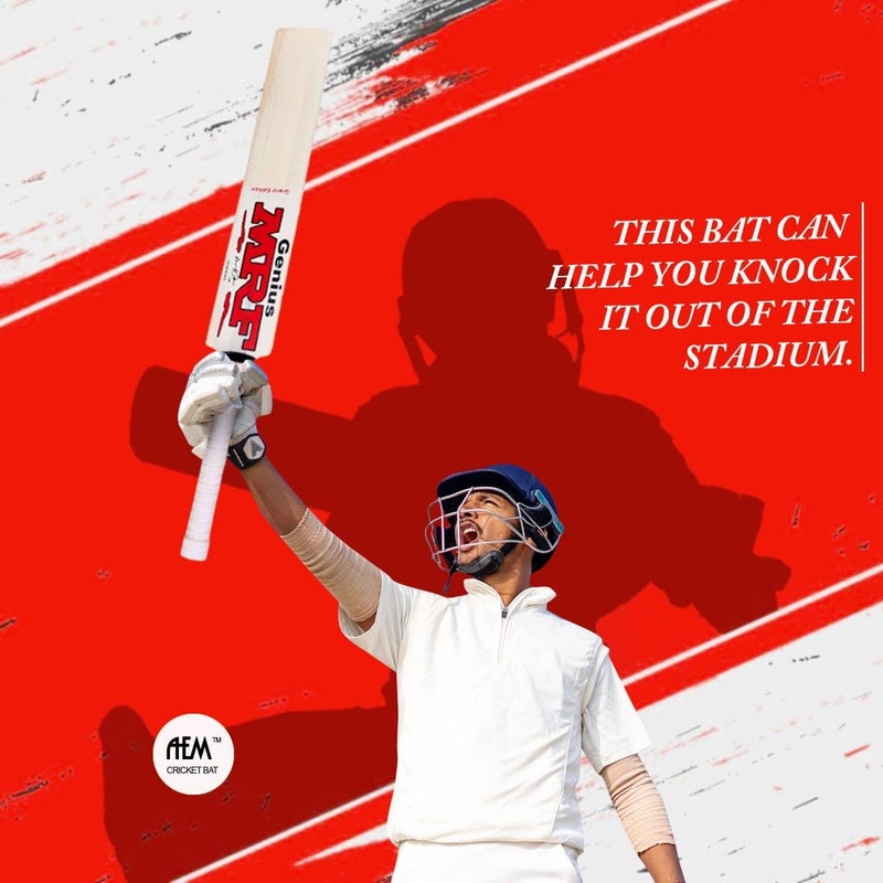 AEM مضرب كريكيت خشبي من هيماتشال وييلو مع غلاف للأولاد والبنات (الحجم 3 للأعمار من 4-6 سنوات) - Image 5