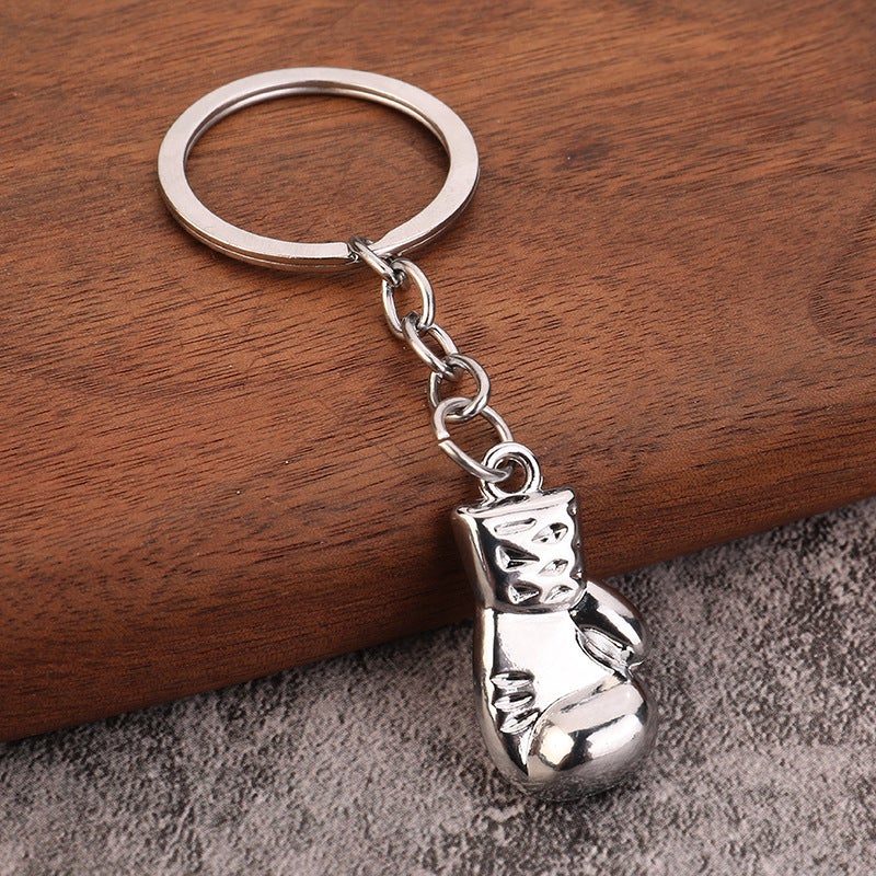 Mens Fitness Boxing keychain pendant boxing gloves key pendant 3D metal fight gloves keychainStudded Boxing Sleeve-White K Studded Boxing Sleeve-White K