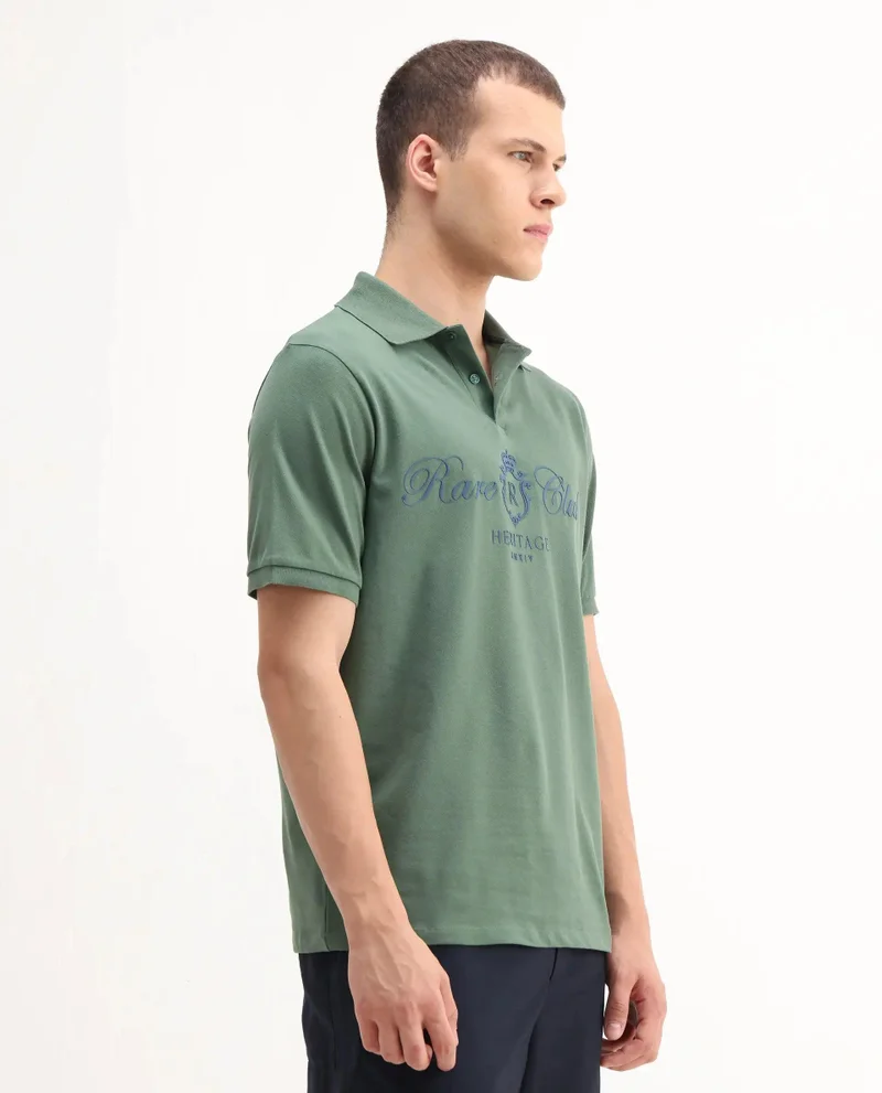 Rare Rabbit Men's Hd Printed Regular Fit Polo