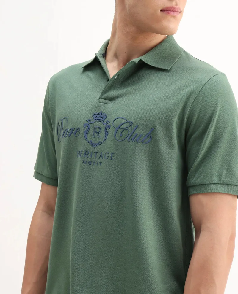 Rare Rabbit Men's Hd Printed Regular Fit Polo