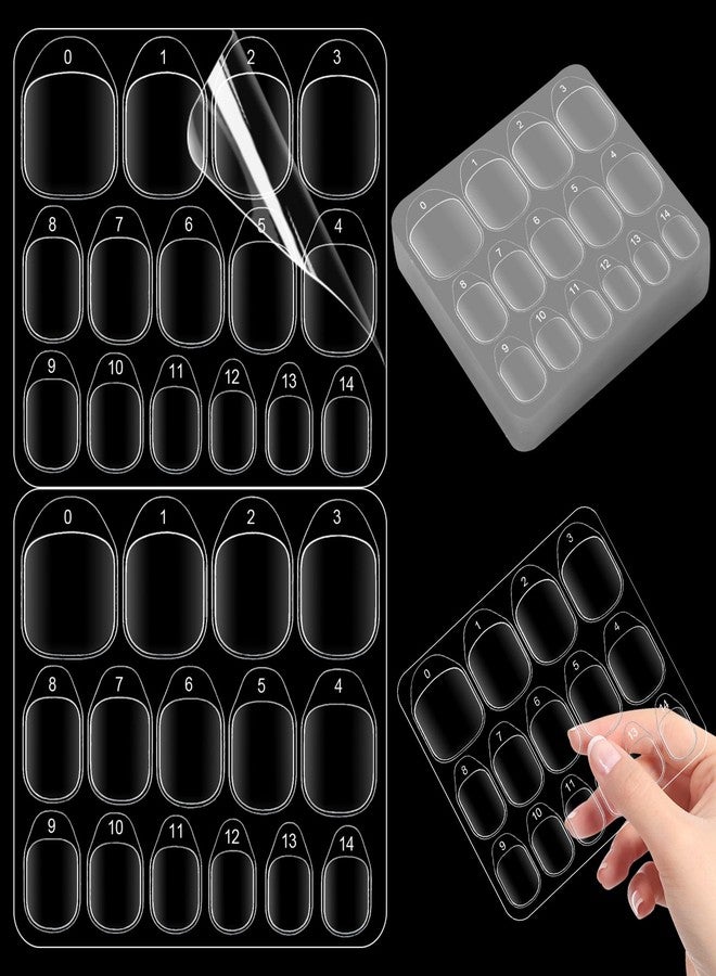 lenpestia 20 Sheet/600pcs Press On Nail Adhesive Tabs, 15 Sizes Nail Sticky Tabs, Press On Sticky Tabs for Nails, Fit Most Fingernails - Image 1