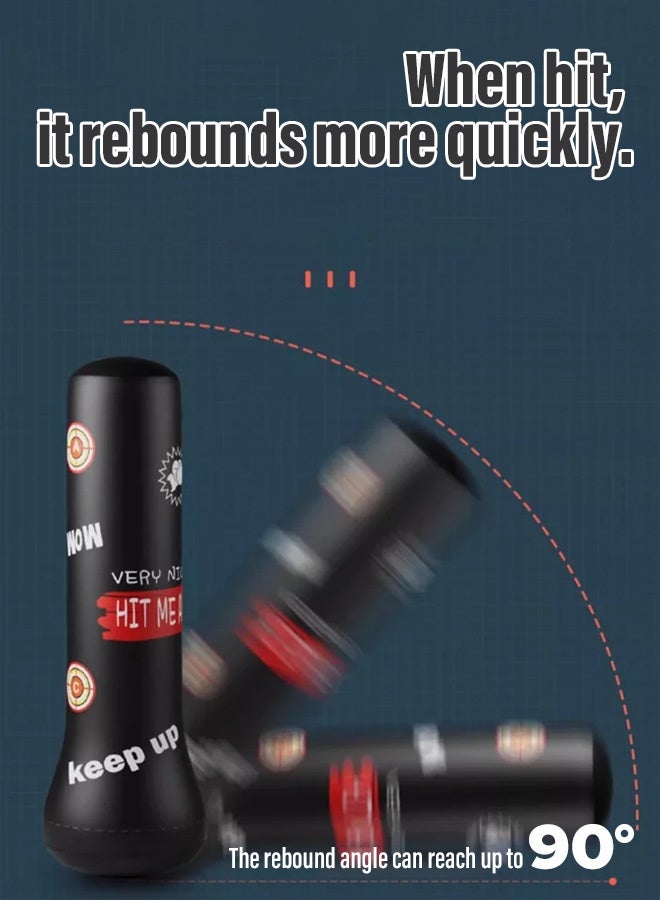 Punching Bag For Kids,Inflatable Boxing Punch Bag With Pump,Inflatable Tumbler Toy For Boys Girls,Beginner Heavy Punching Bags Sandbag,Reduce Pressure Stress,1.6M Alphabet Black - Image 5