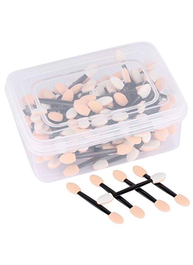 Tbestmax Shadow Applicator Disposable Foam Makeup Brush Sponge Tipped Oval Eyeshadow Applicators Dual Sides With A Box  - Image 1