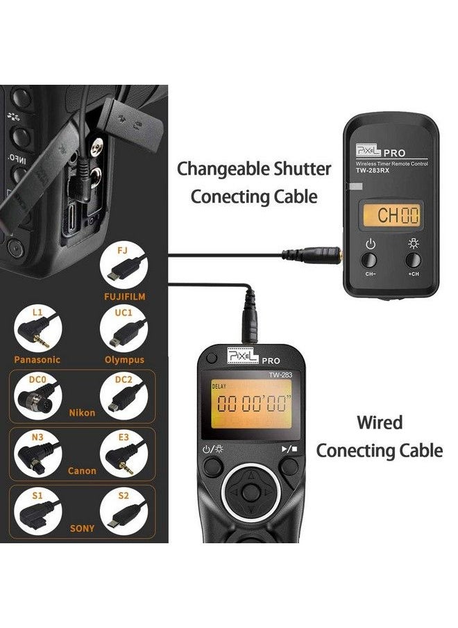 Pixel - Remote Shutter Compatible For Canon Pixel Wireless Shutter Release Timer Remote Control E3 N3 Compatible For Canon Eos 1D 5D Mark Iv 5D 6D 7D Mark R5 R6 50D 40D 30D 20D 10D D60 Rp Xt T7I 500D 90D - Image 1