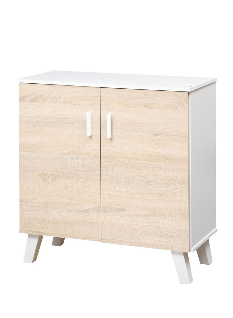 WT-EASYCARE خزانة أحذية بباب مزدوج- ASO/أبيض | رف الأحذية الخشبي | رف أحذية متعدد الطبقات | منظم الاحذية | عرض رف الأحذية | تخزين متعدد الوظائف | خزانة احذية | خشبية مجلس الوزراء - Image 3