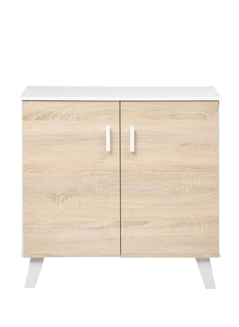 WT-EASYCARE خزانة أحذية بباب مزدوج- ASO/أبيض | رف الأحذية الخشبي | رف أحذية متعدد الطبقات | منظم الاحذية | عرض رف الأحذية | تخزين متعدد الوظائف | خزانة احذية | خشبية مجلس الوزراء - Image 1