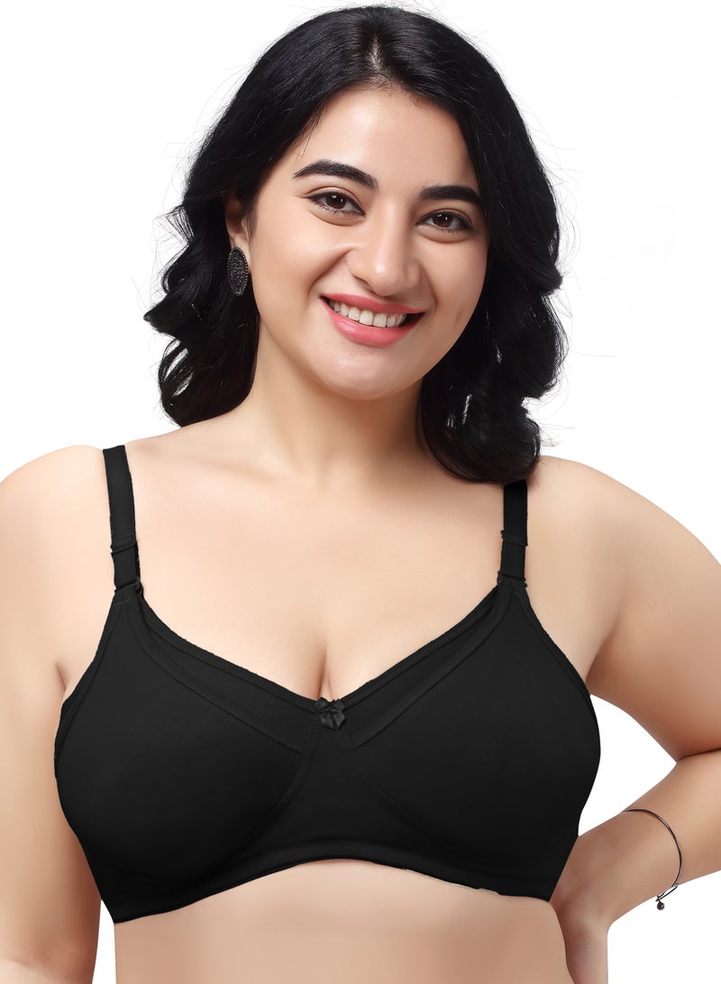 RAJNI Women's Maternity Nursing Bra Soft Stretch Cotton Non-Padded Wirefree Full Coverage Anti-Sag Pack of 2 - Image 2