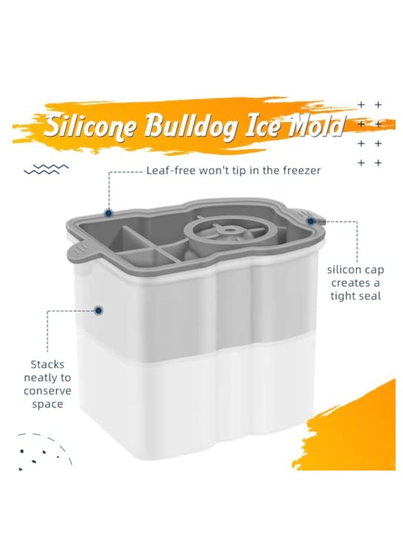 KASTWAVE 3D Bulldog Ice Cube Molds, Silicone Dog Ice Cube Tray, Whiskey Ice Cubes Mold, Fun Ice Cube Trays, Large Ice Cube Moulds Easy Release, Dog Ice Cubes for Cocktails, Beverages, Iced Tea & Coffee Soda - Image 5