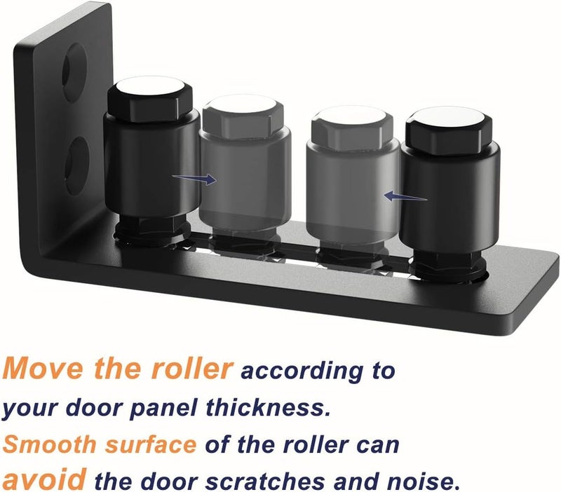 SMARTSTANDARD Sliding Barn Door Bottom Adjustable Floor Guide Roller, Black, Smoothly and Quietly, Easy to Install (2 Rollers) 2PCS - Image 5