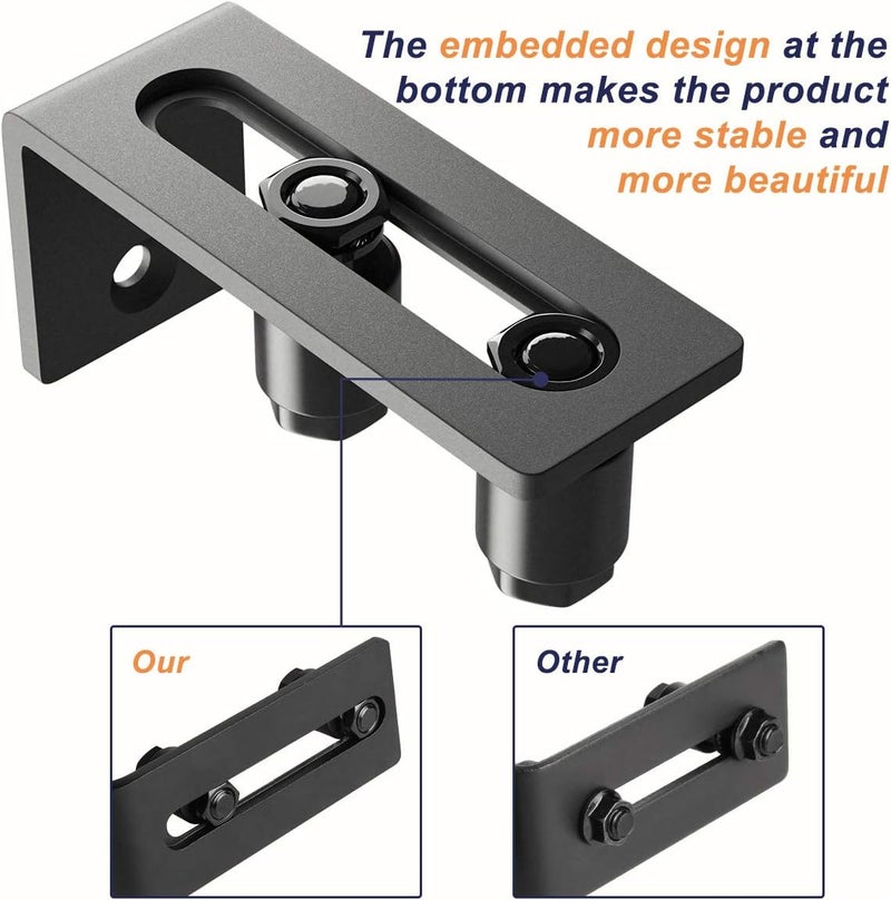 SMARTSTANDARD Sliding Barn Door Bottom Adjustable Floor Guide Roller, Black, Smoothly and Quietly, Easy to Install (2 Rollers) 2PCS - Image 2