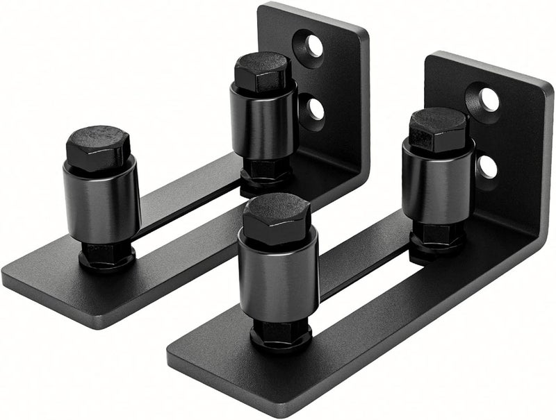 SMARTSTANDARD Sliding Barn Door Bottom Adjustable Floor Guide Roller, Black, Smoothly and Quietly, Easy to Install (2 Rollers) 2PCS - Image 1
