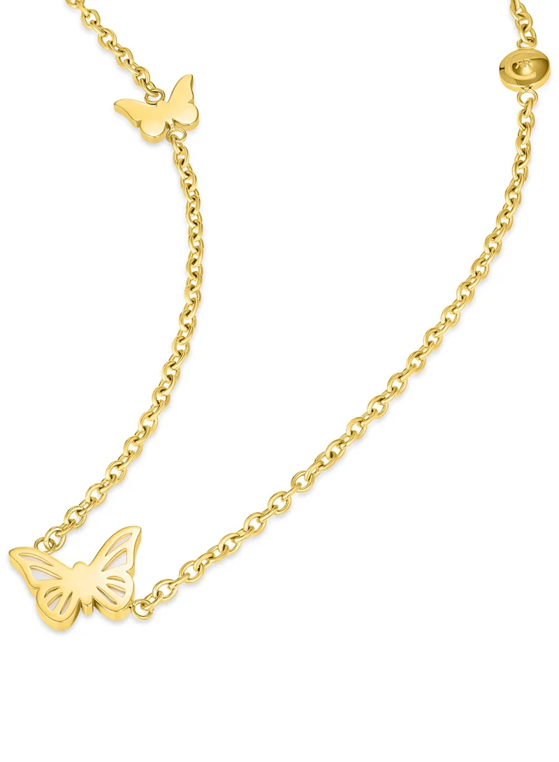 Gold Plated Butterfly Pendant Necklace for Women