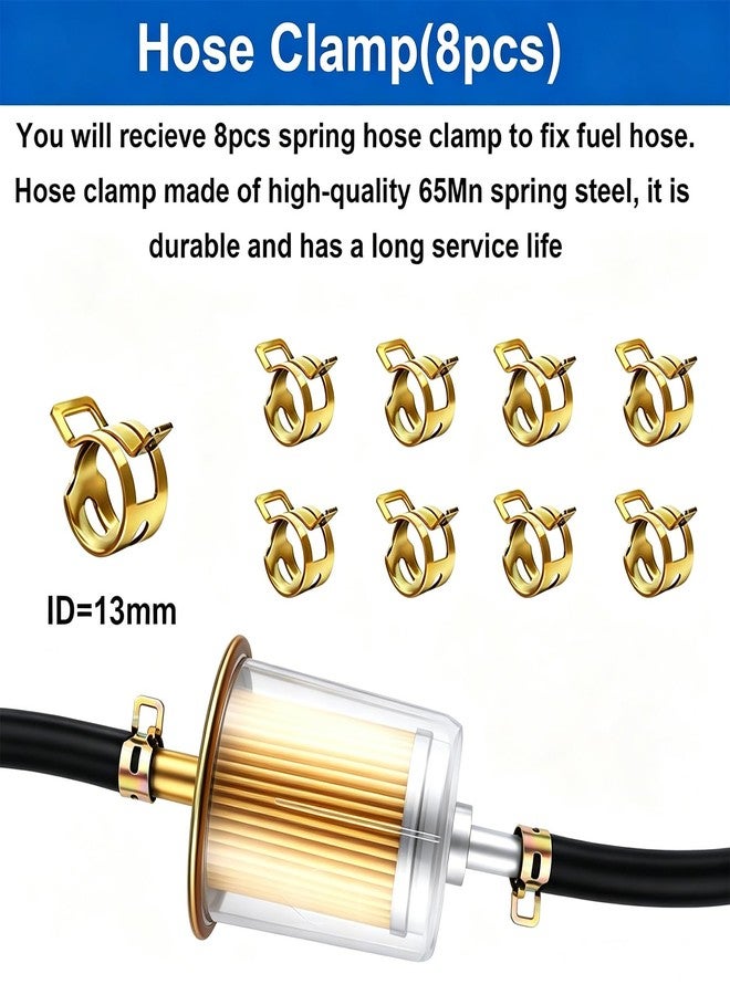 Smseace 4Pcs 5/16 Inch In-Line Fuel Filter With 8Pcs Hose Clamps For Motorcycles, Cars, Trucks, Scooters, Small Tractors, Lawnmowers, Snowmobiles, Garden Cultivators, Go-Karts, Generators - Image 3