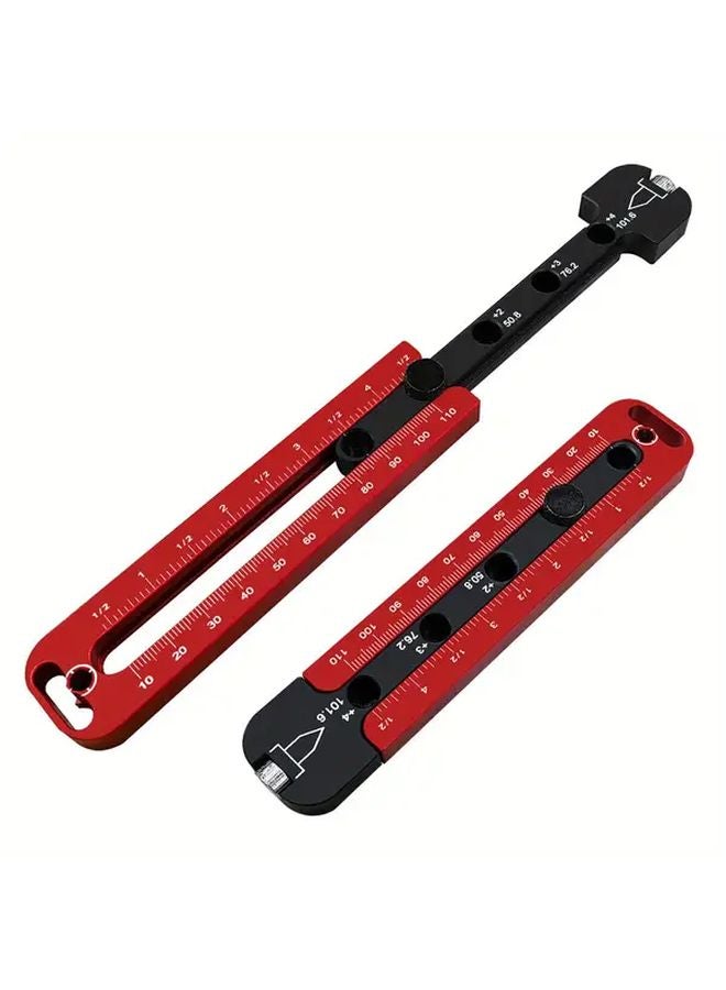 Red Black Adjustable Woodworking Compass Precision Metric Inch Scale Metal Circle Drawing Tool - Image 5