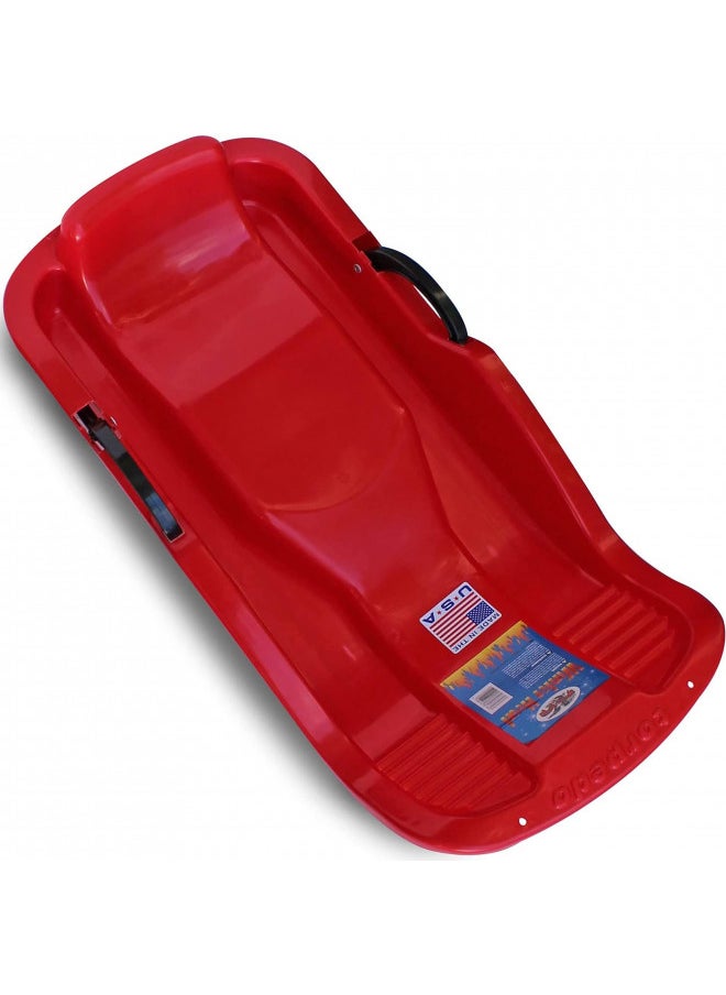 Flexible Flyer Winter Heat Snow Sled. Plastic Sno Slider Bobsled, 38 x 18 x 7 inches