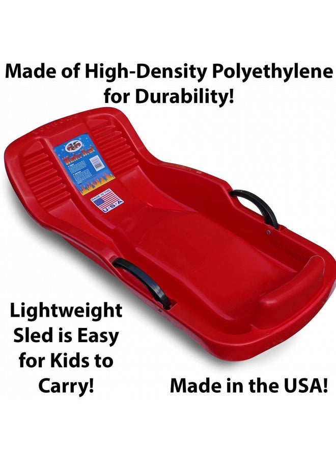 Flexible Flyer Winter Heat Snow Sled. Plastic Sno Slider Bobsled, 38 x 18 x 7 inches