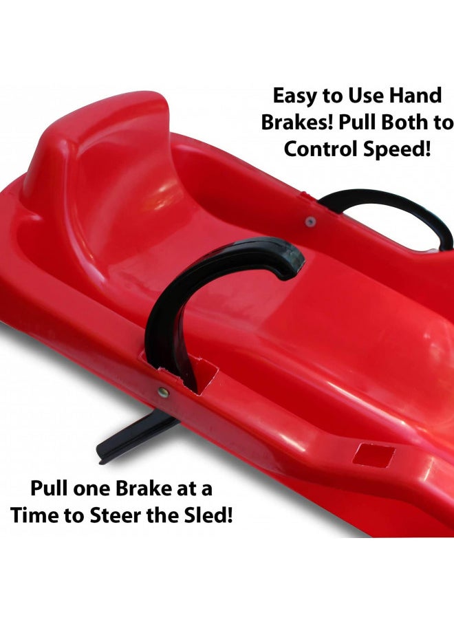 Flexible Flyer Winter Heat Snow Sled. Plastic Sno Slider Bobsled, 38 x 18 x 7 inches