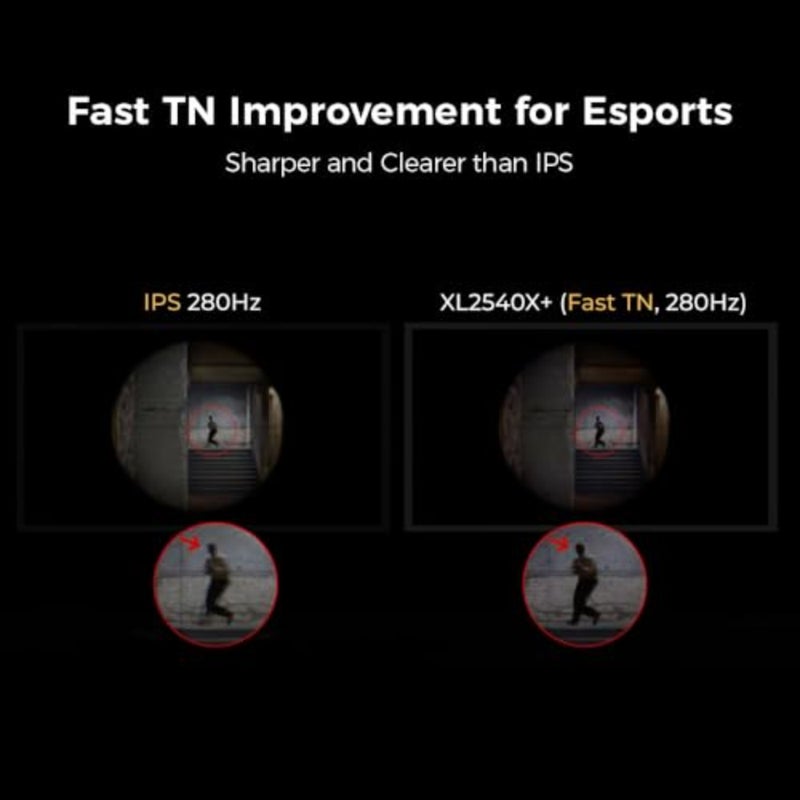 شاشة ألعاب ZOWIE XL2540X+ 24.1 280 هرتز للرياضات الإلكترونية، 1080 بكسل، إعداد TN سريع جديد، إعداد XL للمشاركة، تعديل الارتفاع مدعوم بتصميم محمل من الدرجة الصناعية، مفتاح S، غطاء حماية - Image 3