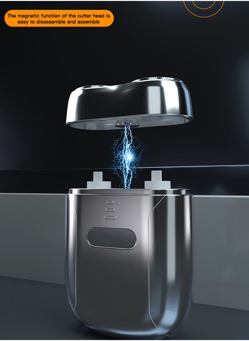 Sharpdo - Mini Rotary Shaver, Electric Razor for Men, Alloy Body Magnetic Shaving Head, Close Shave,USB C Rechargeable, Cordless Electric Razor - Image 1