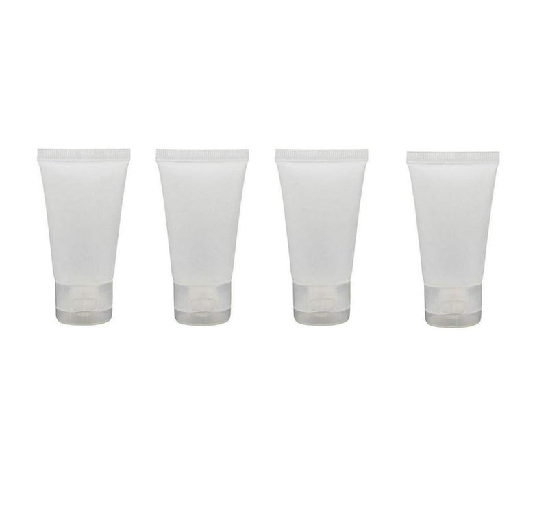 Quupy 20PCS 15ml05oz Clear Empty Refillable Plastic Soft Tubes With Flip Cover Packing Sample Container Bottle Vials For Shampoo Cleanser Shower Gel Cream Body LotionTransparent