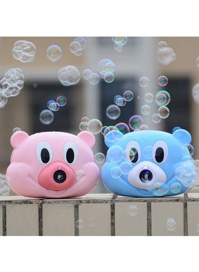 ماكينة صنع الفقاعات للأطفال كاميرا الفقاعات الأوتوماتيكية المزودة بكاميرا كارتونية للفقاعات على شكل حيوان مع أضواء وامضة ملونة للأولاد والبنات في الصيف للعب في الهواء الطلق هدايا أعياد الميلاد والحفلات (2 قطعة) - Image 1