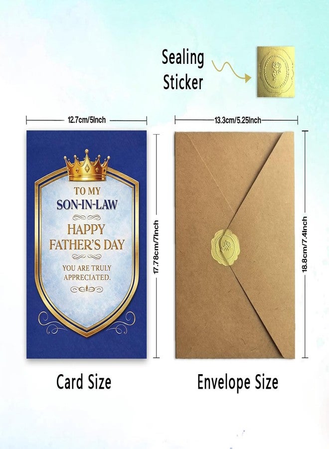 ATTLVV Fathers Day Card for Son in Law, Fathers Day Gift for Son in Law, Printed Inside, with Kraft Envelope and Gold Seal Sticker - Image 3